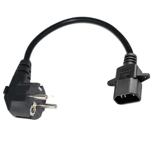 Cabo de energia ac recarregável e conector pdu, 240v cei 3*2.5mm 3 prong para schuko tomada c14 conectores