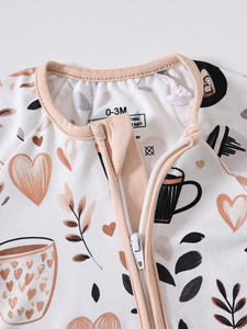 Pijama <span class=keywords><strong>de</strong></span> bebé con cremallera, estampado <span class=keywords><strong>de</strong></span> corazón <span class=keywords><strong>de</strong></span> café, manga larga, listo para enviar, en stock, envío rápido para bebés - Product Image 6