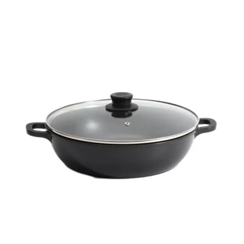 Newly Launched Enameled Die-cast aluminum shallow casserole Pot Cast Iron Enamel Pot Enamel Cast Iron Saucepan Pot With Lid