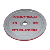 Plaques de poids calibrées de haute qualité de 2 pouces, 25 kg, en acier chromé avec traitement givré et boucle en silicone pour barre d'haltères
