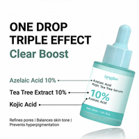 Sérum facial à l'acide azélaïque à 10%, à l'acide kojique et à l'arbre à thé, anti-âge, réducteur de rides, acide hyaluronique hydratant, soin des taches, soins de la peau coréens