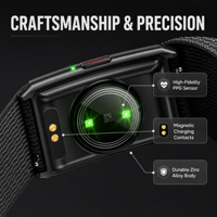 Bracelet intelligent super fin de 7,5 mm sans écran, étanche IP68, autonomie de 25 jours, bracelet intelligent pour le suivi de la santé, de la fréquence cardiaque, du HRV et de l'SpO2
