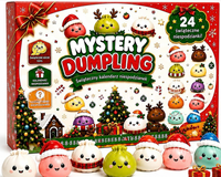 Calendrier de l'Avent Squishy de Noël : Boîte Mystère 24 Jours – Coffret Cadeau Surprise avec Jouets Fidget Doux et de Collection – Cadeau de Fêtes