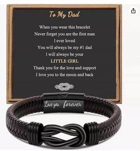 Nueva Pulsera Moderna Antiestática, Correa de Muñeca Tejida a Mano, Pulsera de Cuero y Acero Inoxidable con Cierre Magnético, Regalo para la Familia - Product Image 4