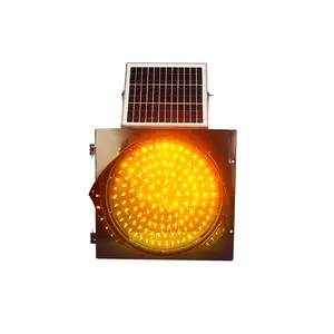 Lampeggiatore ricaricabile 300mm 12 pollici led giallo solare traffico stradale flash spia