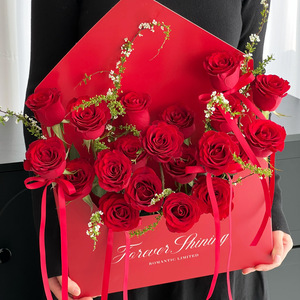 Caja de Regalo Floral para el Día de San Valentín, con Diseño de Sobre de Carta de Amor Romántico y Flores, MOQ Bajo - Product Image 2