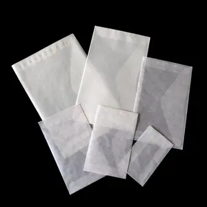 Sobres transparentes personalizados para regalos, bolsas de embalaje de papel de vidrio, color blanco medio, venta al por mayor