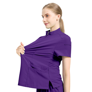 Stehkragen Reiß verschluss Doctor Nurse Scrubs Uniform Operations saal Einfarbiges OP-Kleid Damen Herren Peelings Top Pants Anzüge - Product Image 2
