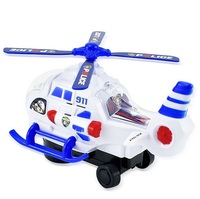 Hélicoptère de patrouille de police pour enfants Beilisi, universel, avec lumières et musique, en plastique, pour l'extérieur, alimenté par piles AA, à partir de 3 ans
