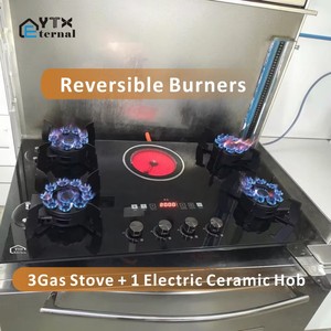 2025 nóng bán đa chức năng 4 <span class=keywords><strong>gas</strong></span> 1 điện gốm HOB Kính đung đảo ngược đầu đốt bếp <span class=keywords><strong>gas</strong></span> cho ngoài trời RV trong nhà - Product Image 6