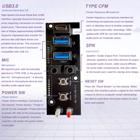 Cable USB para Panel Frontal de Computadora, USB 3.0, USB 3.1, Conexión a Placa Base, Cable de Extensión de Audio para Placa PCB
