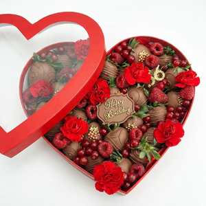 Love Chocolate Strawberry Jelly Candy Rigid Cardboard Paperboard Matt <b>Lamination</b> Handmade Heart Shaped Gift Box Sushi Food - Product Image 1