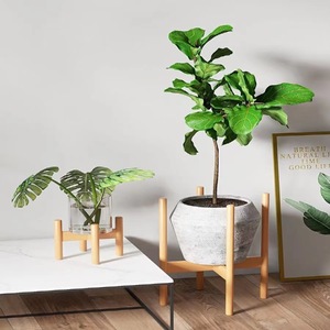 Support de plantes en bois massif avec base en bois pour pots de fleurs, idéal pour une utilisation à domicile sur les balcons et dans les salons, parfait - Product Image 2