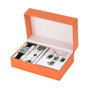 Women's 5Pcs Quartz Watch Earrings Ring Bracelet Jewelry Set <b>Gift</b> With Box - Product Image 6