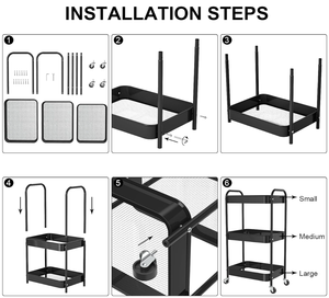 Carrello Portaoggetti in Metallo a 3 Ripiani, Scaffale di Alta Qualità per Organizzazione Domestica, <span class=keywords><strong>Porta</strong></span> <span class=keywords><strong>Spezie</strong></span> per <span class=keywords><strong>Cucina</strong></span> e Bagno - Product Image 2