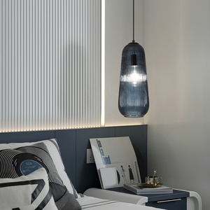 Luminaire suspendu simple de style minimaliste avec <span class=keywords><strong>abat</strong></span>-<span class=keywords><strong>jour</strong></span> en verre artistique E27, adapté à l'éclairage de cuisine, de bar et de café - Product Image 1