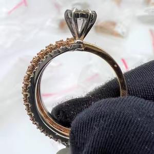 Bague de fiançailles élégante en or massif 14K 18K avec diamant naturel, bijoux de mariée au design intemporel luxueux - Product Image 1