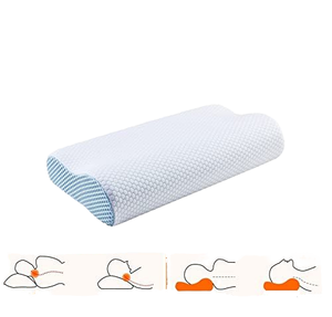 Ortopedi serviks ergonomis kepala gelombang memori bantal sutra es bambu penutup Floral geometris daun kontur bantal leher tempat tidur - Product Image 5