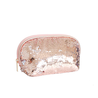 Trousse de Maquillage Portable Grande Capacité à Fermeture Éclair, Paillettes Scintillantes, Trousse Cosmétique Tendance pour Fêtes et Voyages