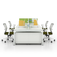 Postes de travail modulaires pour bureau, mobilier de bureau en open space, ensemble de postes de travail avec cloisons pour 4, 6 ou 8 personnes
