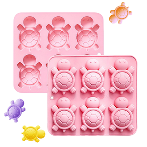 Molde de Silicona de 6 Cavidades con Forma de Tortuga, Molde para Chocolate, Gomitas, Hielo, Jabón, Repostería, Herramienta para Decorar Pasteles con Lindos Animales - Product Image 1