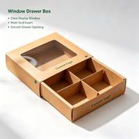 Boîte en papier kraft personnalisée avec fenêtre et séparateurs, accepte les commandes d'échantillons, boîte recyclable pour l'emballage de pâtisseries et de biscuits