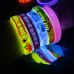 Usine Pas Cher Personnalisé Votre Propre Logo Personnalisé Imprimé Unique Silicone Caoutchouc PVC Bracelet Main Bande - Product Image 5