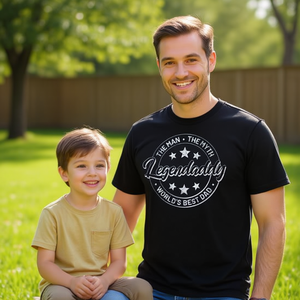 T-shirt Legendaddy nera da uomo, regalo per la festa del papà, design del miglior papà del mondo - Product Image 3