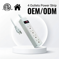 Stop Kontak Ekstensi Rumah Standar AS 15A 125V 4 Lubang PVC Bersertifikasi ETL dari Pabrik Linsheng