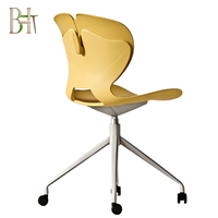 Best-seller de l'industrie, chaise pivotante ergonomique en PP de qualité supérieure avec roulettes pour bureau, cantine