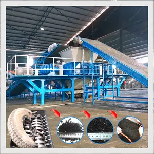 Full Automatic Waste Tires Rubber Granule Powder Make Recycling Machine tire recycling powder