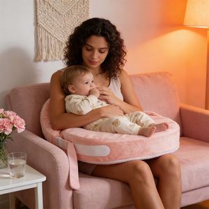 Almohada de Lactancia Ergonómica y Confortable, Soporte de Espuma para la Espalda, para un Soporte Óptimo para Mamá y Bebé, Lateral Ajustable (Rosa) - Product Image 5