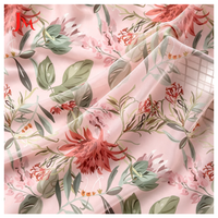 Vente chaude : Tissu en mousseline 100 % polyester léger et fluide, imprimé floral personnalisé, vente en gros pour robes et hijabs pour femmes