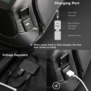 Kingsons High Tech Trend RFID Blocking Antitheft <strong>Backpack</strong> Bag Rucksack Smart Solar <strong>Backpack</strong> with Buckle Lock - Product Image 3