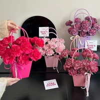 Tas Kertas Hadiah Warna Solid Berkualitas Tinggi Grosir, Tas Kertas Macaron, Tas Kertas Bunga, Kemasan Hadiah