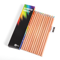 Taille-crayon multicolore arc-en-ciel 12 couleurs pour la papeterie de peinture DIY
