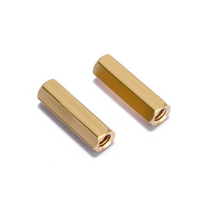 Columna hexagonal de latón de doble paso C3604, métrica, totalmente roscada, de rosca derecha, para monitoreo de seguridad. - Product Image 1