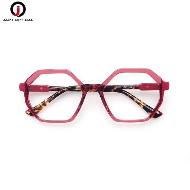 High-End Designer Glasses Lamination Unisex Hexagonal Acetate Optical Frames Custom Logo Acetate Eyewear Frames