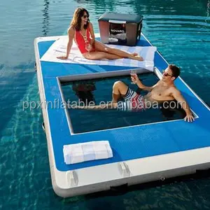 Luxury yacht Protective Anti Jellyfish water Ocean island tent sea floating inflatable boat swimming pool with net float chair