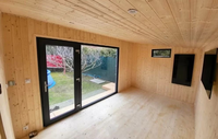 Kabin Sauna Luar Ruangan Modern untuk 6 Orang dengan Pemanas Kayu Cedar Merah Solid & Perapian Batu - Ramah Lingkungan, Ukuran & Warna Dapat Disesuaikan