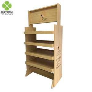 Cửa Hàng Bán Lẻ <span class=keywords><strong>POS</strong></span> Tầng Thường Vụ Mật Ong Chai Gỗ Kệ Thực Phẩm Hiển Thị Đứng - Product Image 3