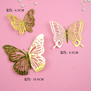 Décorations de gâteaux en gros, papillons, fournitures de fête, <span class=keywords><strong>décoration</strong></span> d'<span class=keywords><strong>anniversaire</strong></span>, papillons 3D dorés, <span class=keywords><strong>décoration</strong></span> de gâteau - Product Image 3