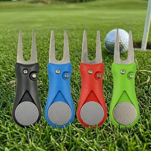 Outil de réparation de divots de golf pliable, léger et durable, marqueur de balle vierge, fourche en acier inoxydable, poignée en <span class=keywords><strong>plastique</strong></span>, divers accessoires de golf en gros - Product Image 2