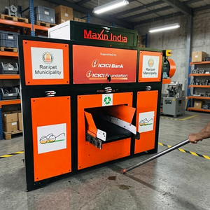 Machine de broyage de déchets solides municipaux de qualité supérieure, à double arbre, semi-automatique, 500 kg/h, système de recyclage de plastique robuste - Product Image 1