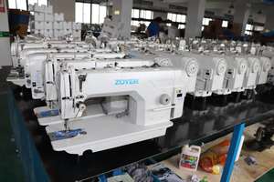 Lockstitch Electronic Industrial <b>Sewing</b> Computer <b>Automatic</b> <b>Machine</b> ZY8800D Zoyer Flat-bed Direct Driver Metal White - Product Image 2
