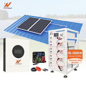 Солнечная система Wingosolar 10кВт 15кВт MPPT с литий-ионными аккумуляторами, монокристаллическими кристаллами кремния, для монтажа на плоской крыше - Product Image 1