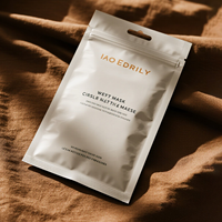 Sac d'emballage de masque facial personnalisé pochette plate à trois joints latéraux avec encoche de déchirure pour pochette d'échantillon cosmétique