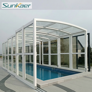 Conception populaire personnalisée enceinte de patio rétractable enceintes de véranda de toit <span class=keywords><strong>piscine</strong></span> de couverture de natation en polycarbonate - Product Image 5