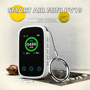 किरिंग के साथ मिनी वायु गुणवत्ता सेंसर 24/7 रियल टाइम को2, तापमान, आर्द्रता निगरानी, यात्रा के लिए जेब का आकार, शिविर, काम - Product Image 2