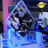 9D VR Flying Simulator 360 Rotación Interior Metal Doble Silla Realidad Virtual Vuelo Montaña Rusa para Centro Comercial Diversión